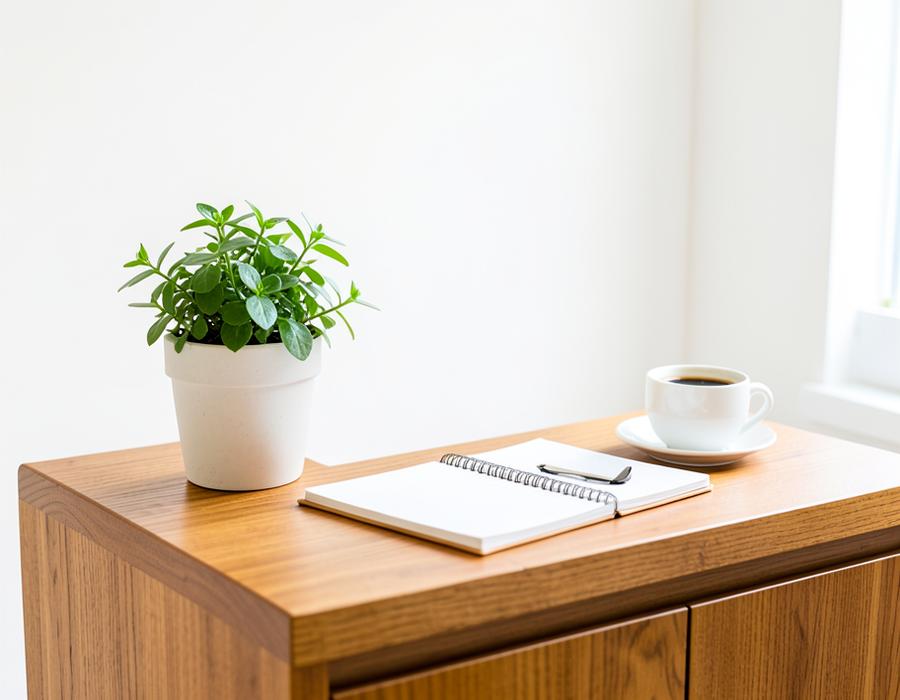 Bright reception desk of a small business